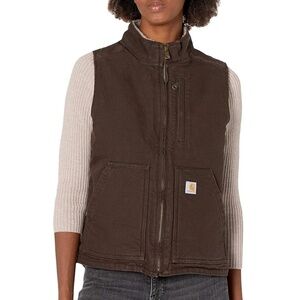 Carhartt blanket  lined mock neck Large dark brown wv001 vest